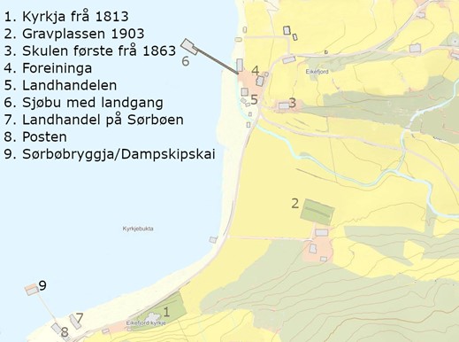 Kart oversikt Eikefjord