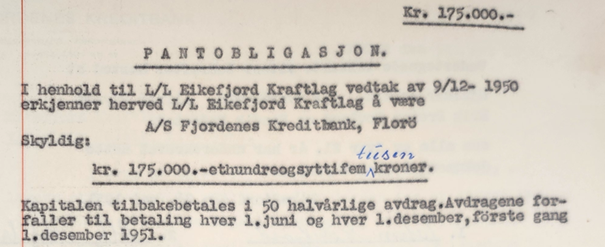 Eikefjord kraft pantobligasjon